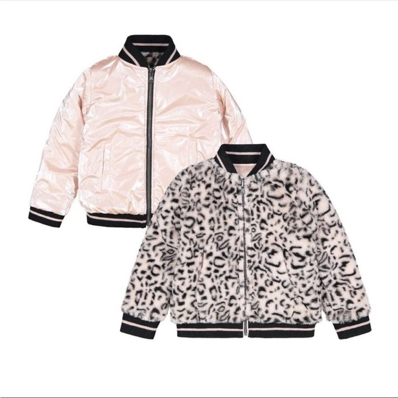 Two jackets in 1 ANDY & Evan Girls Reversible Bomber Jacket, Size 9-12 months